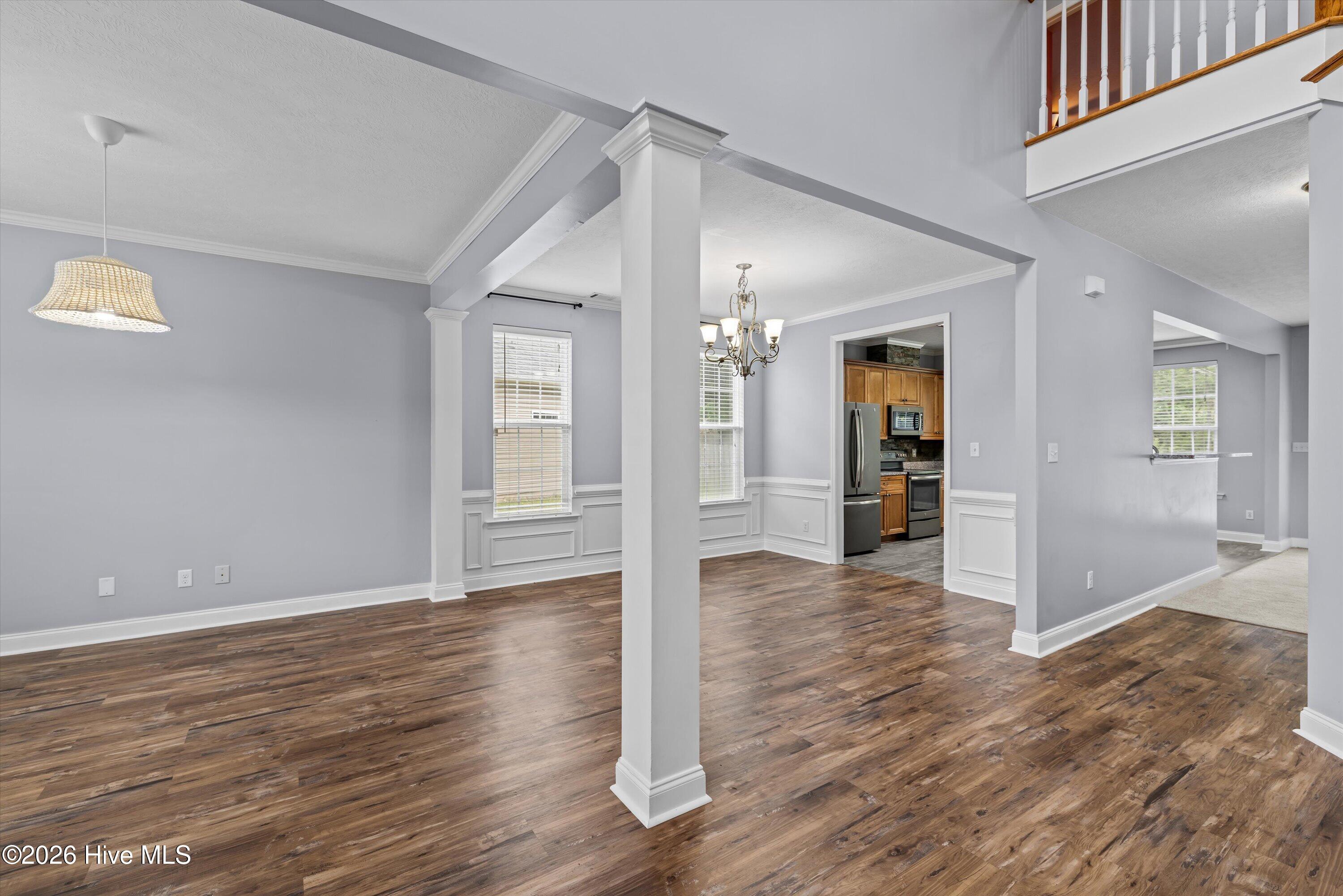 wood floor throughout formal areas