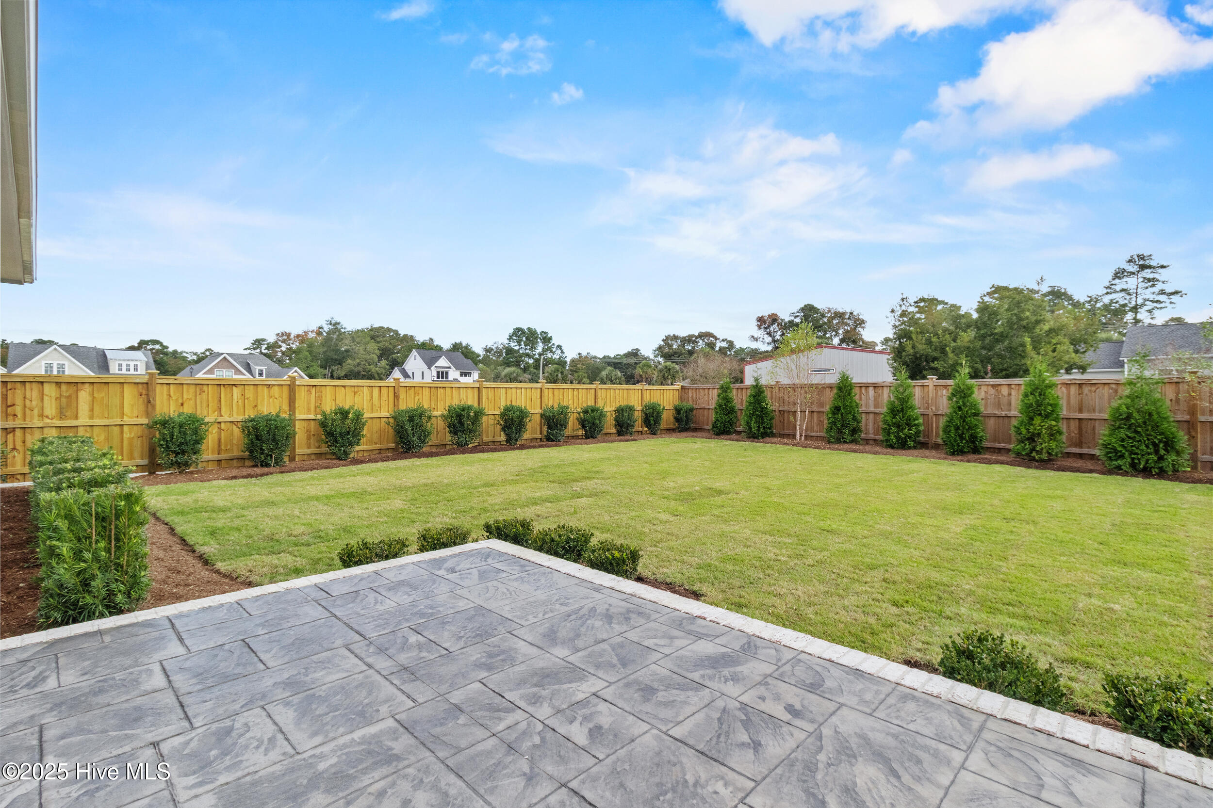Back patio overlooking yard