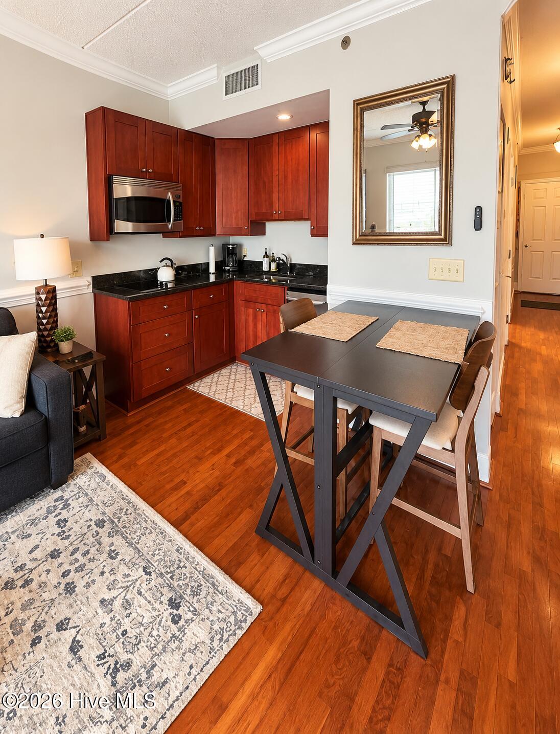 Warm Modern Kitchen and Dining Nook