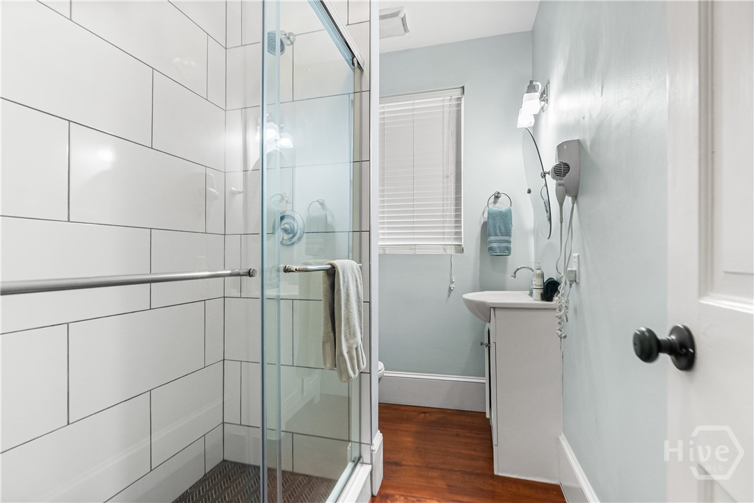 Full bath with walk-in shower.