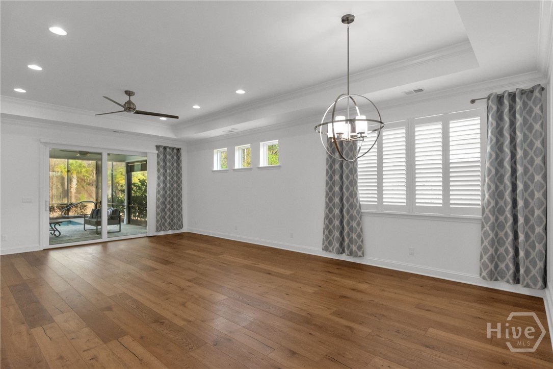 Included Features: Trey ceiling, recess lighting, plantation shutters, music speaker in ceiling