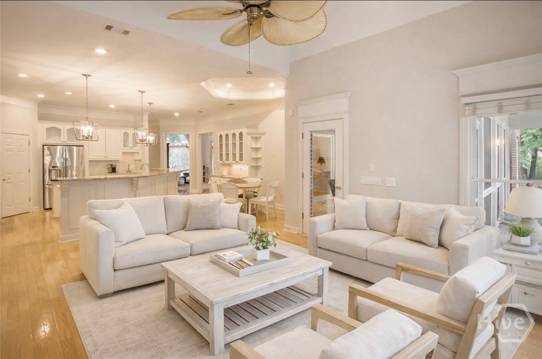 Great room virtually staged