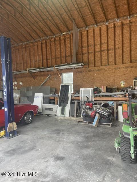 Work bench on back wall