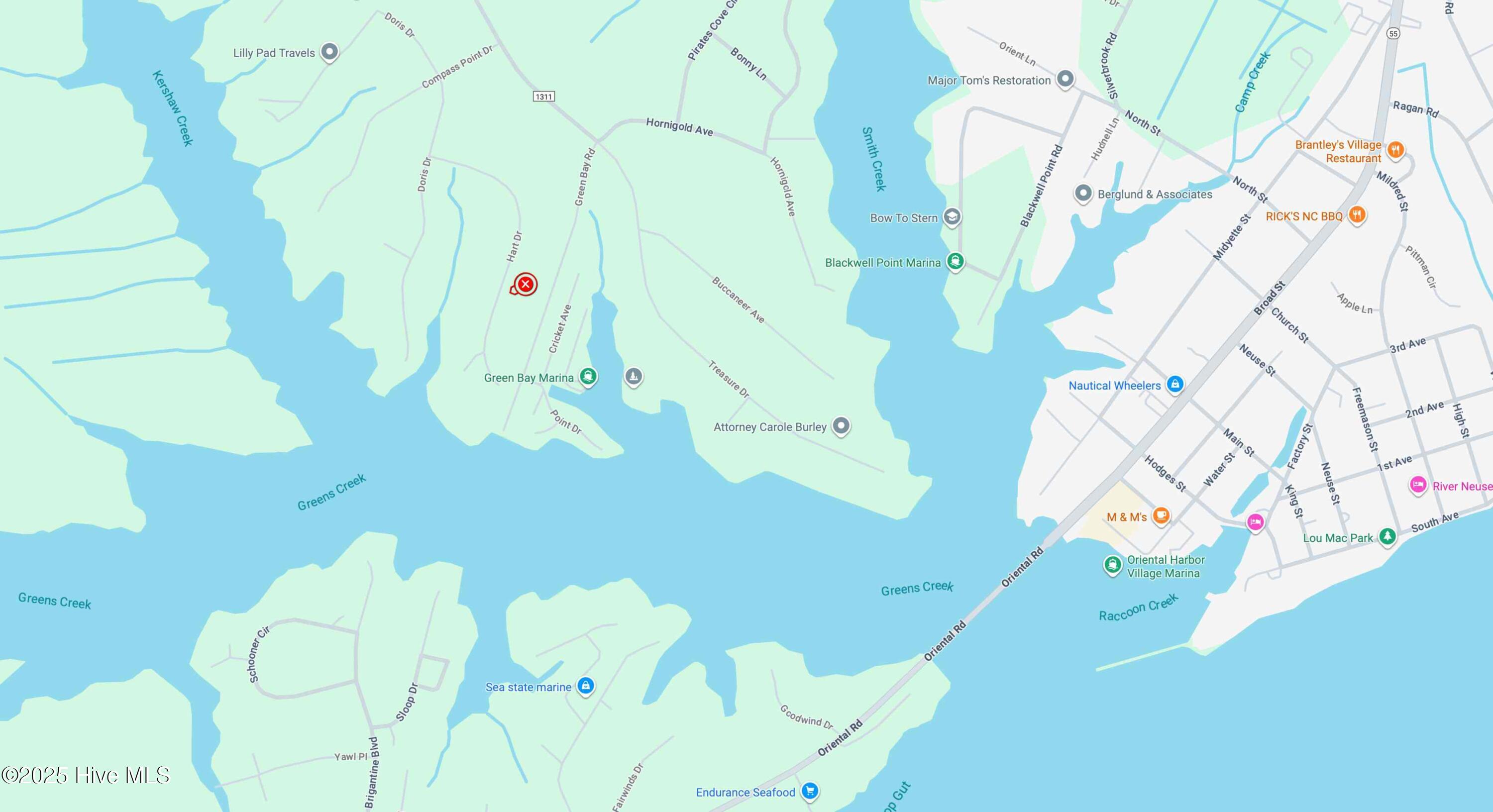 Navigate to Big Water - Greens Creek to Neuse River to Pamlico Sound