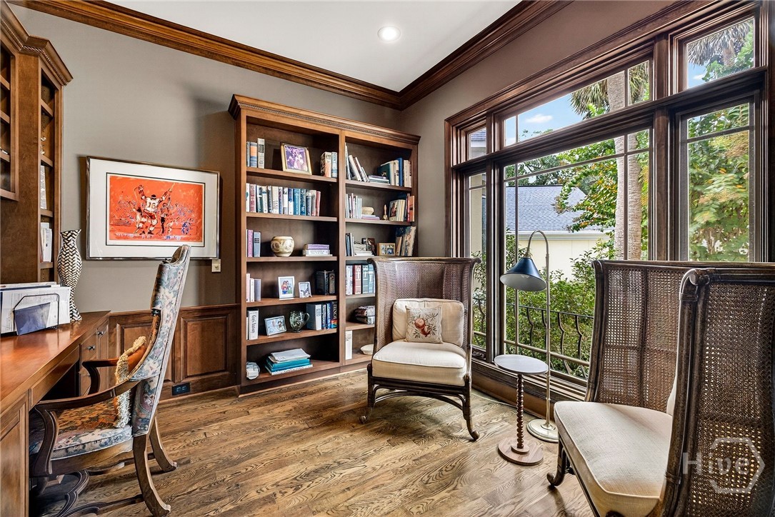 Dedicated office with beautiful built ins
