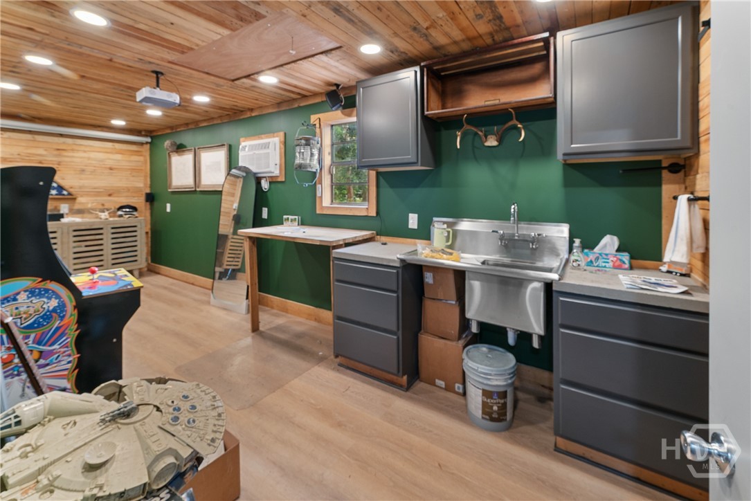 built out office in detached garage
