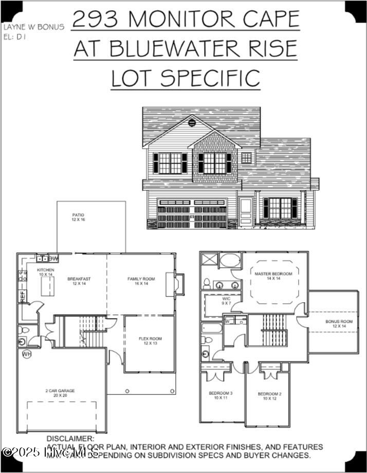 Lot 293 Elevation and Floor Plan