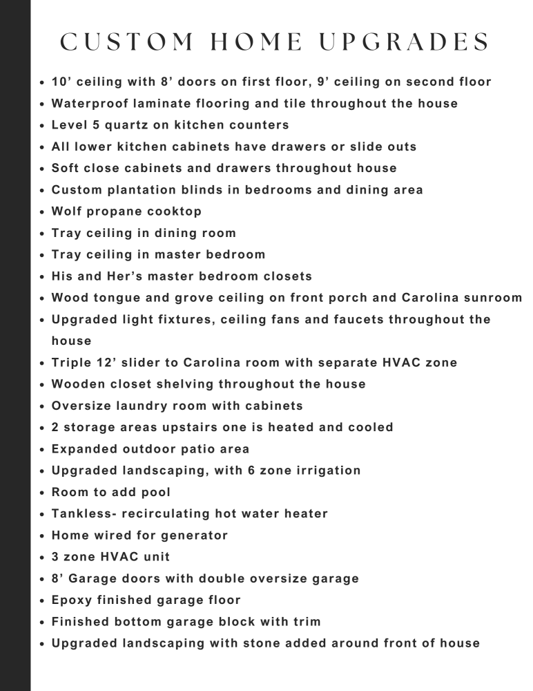 Custom Home Upgrades