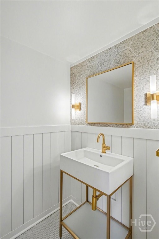 First floor powder room
