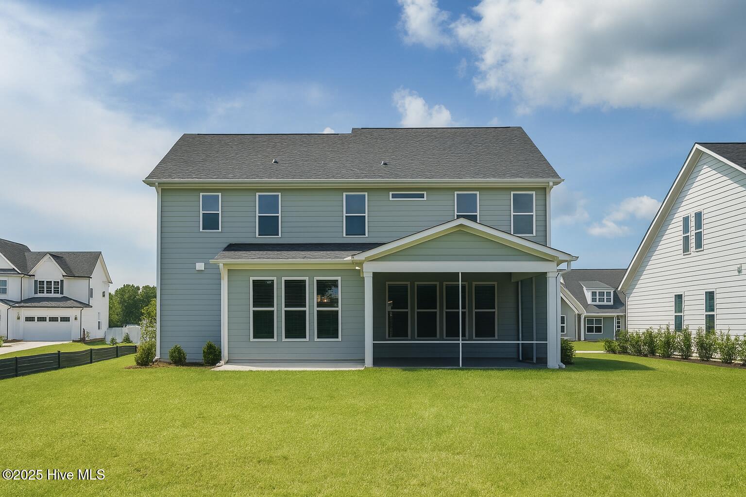 Suburban Home with Lush Green Lawn