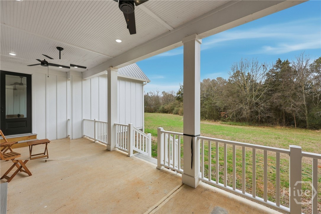 Covered back porch with gas grill connection