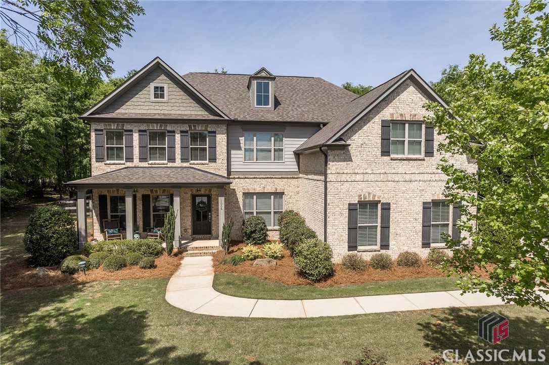 Welcome to 1008 Pebble Creek Way in the desirable Pebble Creek community! This stunning home boasts an open floor plan that seamlessly blends style and function. The main level features a formal dining area, a den or office perfect for work or relaxation, and a bedroom with a full bath, offering flexibility and convenience for your lifestyle needs.Enjoy the serene outdoors in the spacious screened porch, ideal for morning coffee or a twilight unwind. The kitchen is a true standout, featuring upgraded, in-laid upper cabinets, sleek quartz countertops, and modern light fixtures.The upstairs primary suite is a true secluded sanctuary, complete with the largest closet in Watkinsville, which conveniently connects to the laundry room (also accessible from the hallway.) An airy media room could easily be converted into an additional bedroom with its own closet. You’ll find two other large bedrooms and a bathroom on the other side of the open catwalk. Outside, the backyard is a private oasis, with ample fencing and a grassy, flat area for play and recreation, as well as rows of stunning crepe myrtle trees for added beauty and privacy. You'll also find an adorable heated and cooled shed out back that could serve as an exceptional she/he-shed or playhouse. Parking or storage is never an issue with the upgraded 3-car garage.Don't miss your chance to own this stunning home, offering a flawless blend of comfort, style, and functionality in a prime Watkinsville location only minutes from downtown and new Wire Park.