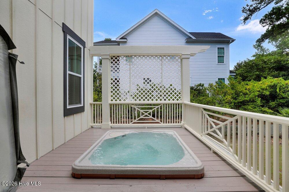 Hot tub inside deck