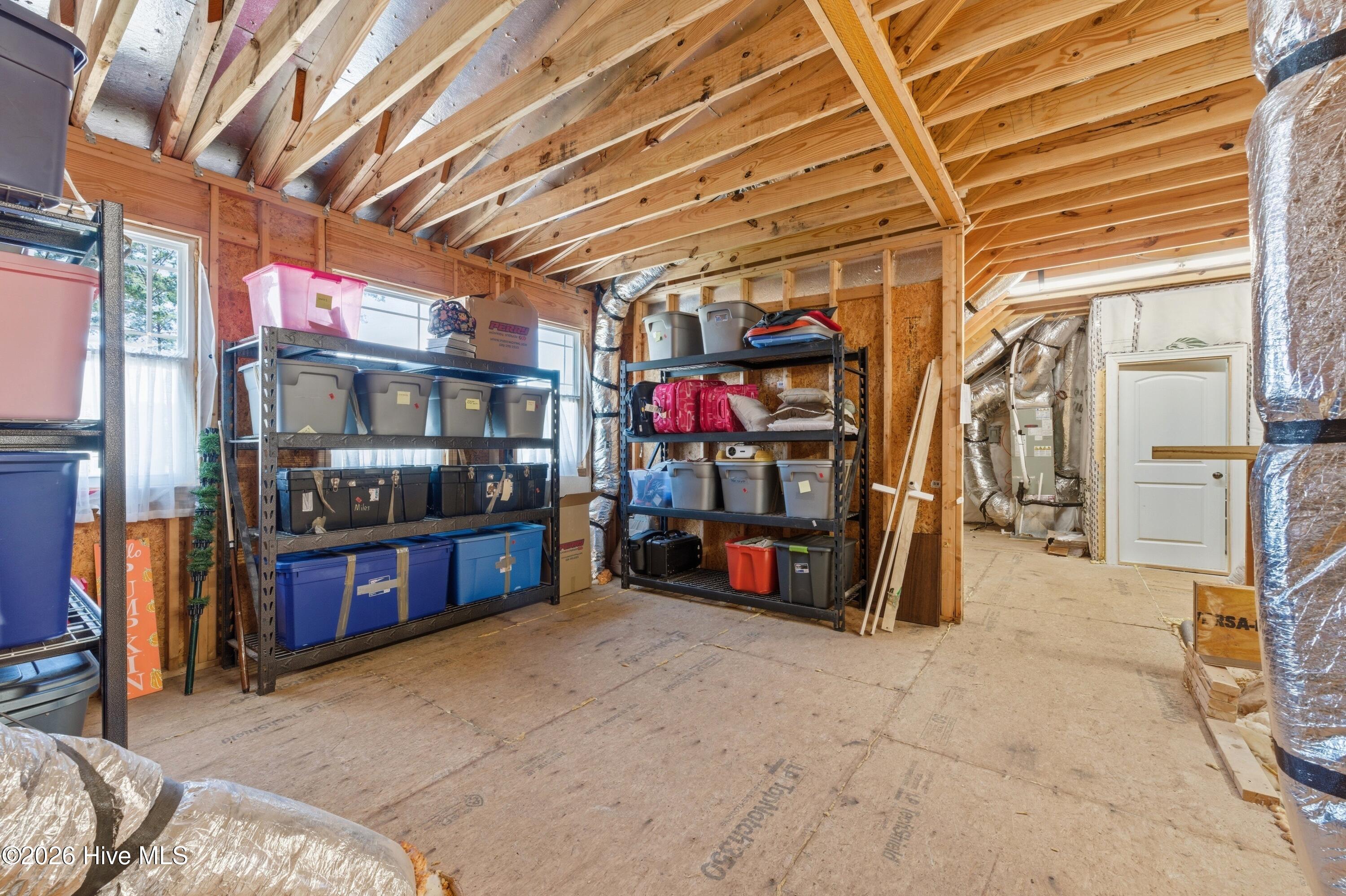 walk in attic with full door access
