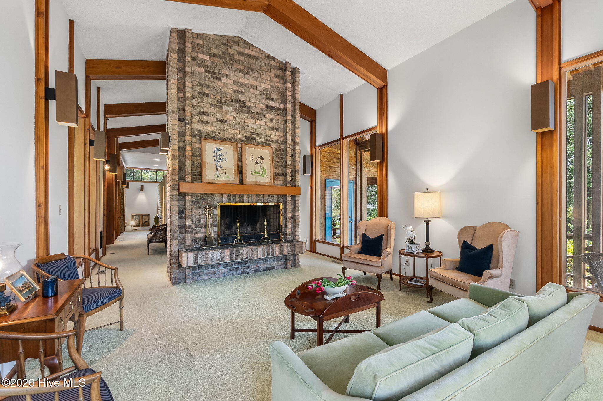 Living room with fireplace