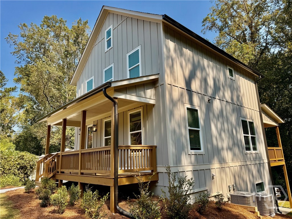 Intown, New (under construction) 3 level 4/3.5 home, which includes 784' basement apartment, built by award-winning JW York Homes, scheduled for completion July 31, 2025. The main floor is open common living area, with a stylish kitchen featuring: an island with pendant lighting, quartz countertops, tile backsplash, stainless appliances, and pantry; this floor opens to both front and rear covered porches. Upstairs, there are 3 BRs, 2baths, including large primary suite. The 1/1 basement offers a 4th BR & bath, and another common living area with kitchenette, the basement can flexibly function as: an in-law, guest, or teen suite, provide rental income, a home office, workout/gym space, home theater, or studio space. The home sits on a deep lot, with lush wooded back yard. Of note, the property is 1 block from the new Firefly Trail, a walk/bike path that connects straight into downtown, crossing through Dudley Park, and over the Oconee River, offering wonderful green views; it also ties into the ever-expanding Greenway network of trails, which provides connectivity to other park and green spaces. This property is within close proximity (blocks) of UGA's historic North campus, a wide array of local restaurants, live music and entertainment venues, and most of all the things that make Athens a desirable place to live. ( The photos of home provided are of this plan built in 2023.