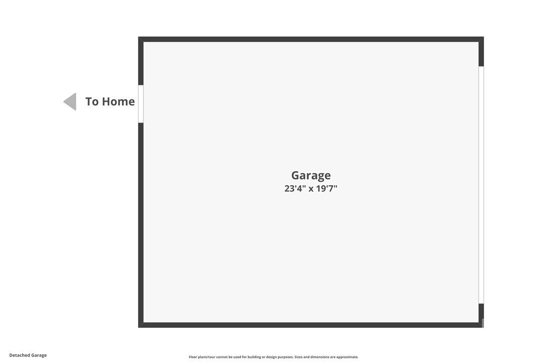 Garage: A detailed look at the detached garage highlights its generous depth, providing plenty of room for larger vehicles and your storage needs.