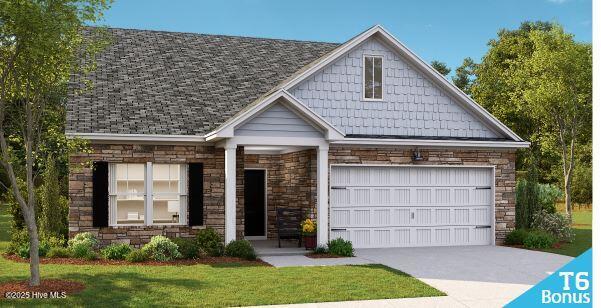 Currently under construction Litchfield plan that will be ready to close in December. This magnificent home features 3 bedrooms and 2 baths, offering spacious and comfortable living. The kitchen showcases Quartz counters and a stylish tile backsplash, adding a touch of elegance to the heart of the home. LVP flooring graces the main living areas, providing a seamless and low-maintenance space. The bathrooms and laundry room boast attractive tile flooring, combining both style and practicality. The owner's suite features a fully tiled shower with a glass door, creating a luxurious retreat. In addition, this home includes a formal dining room and a charming breakfast nook, catering to various dining preferences. Enjoy the outdoors on the covered porch, perfect for relaxation and entertainment. The 2-car garage provides ample parking and storage space. For enhanced convenience and energy efficiency, a Rinnai tankless water heater is included. Don't miss the chance to make this remarkable home your own! Pictures are a representation.