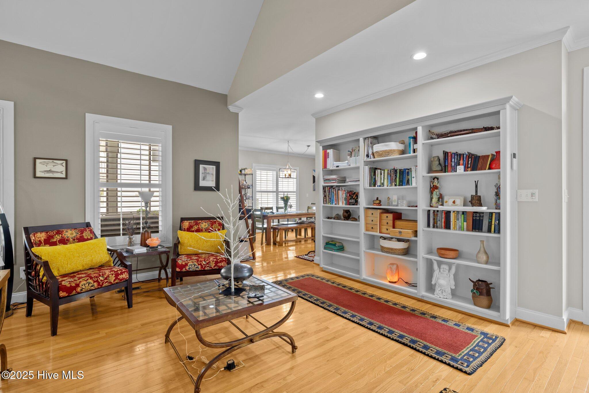 Living Room with Built In Bookcases