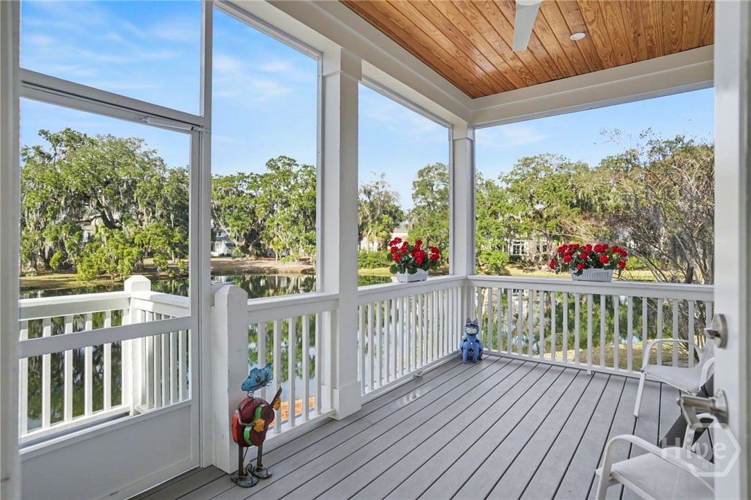 Screened porch overlooking the stunning lagoon