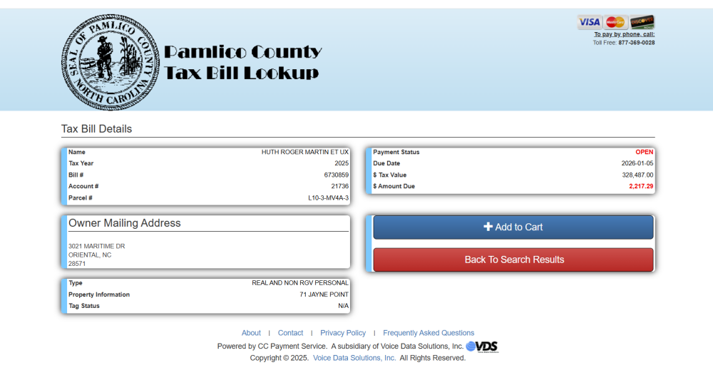 Pamlico County Tax Department