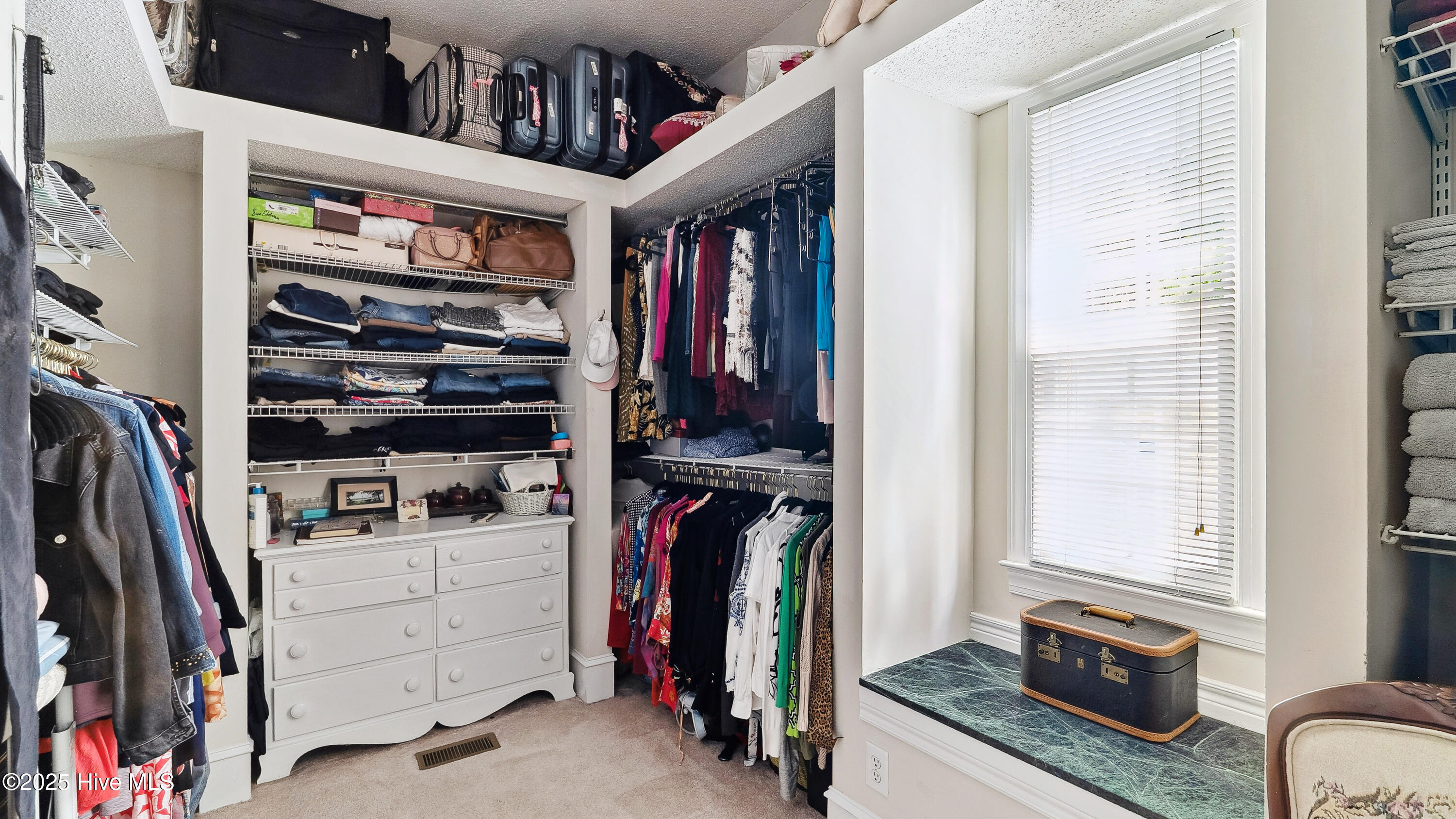 Walk in closet in master suite