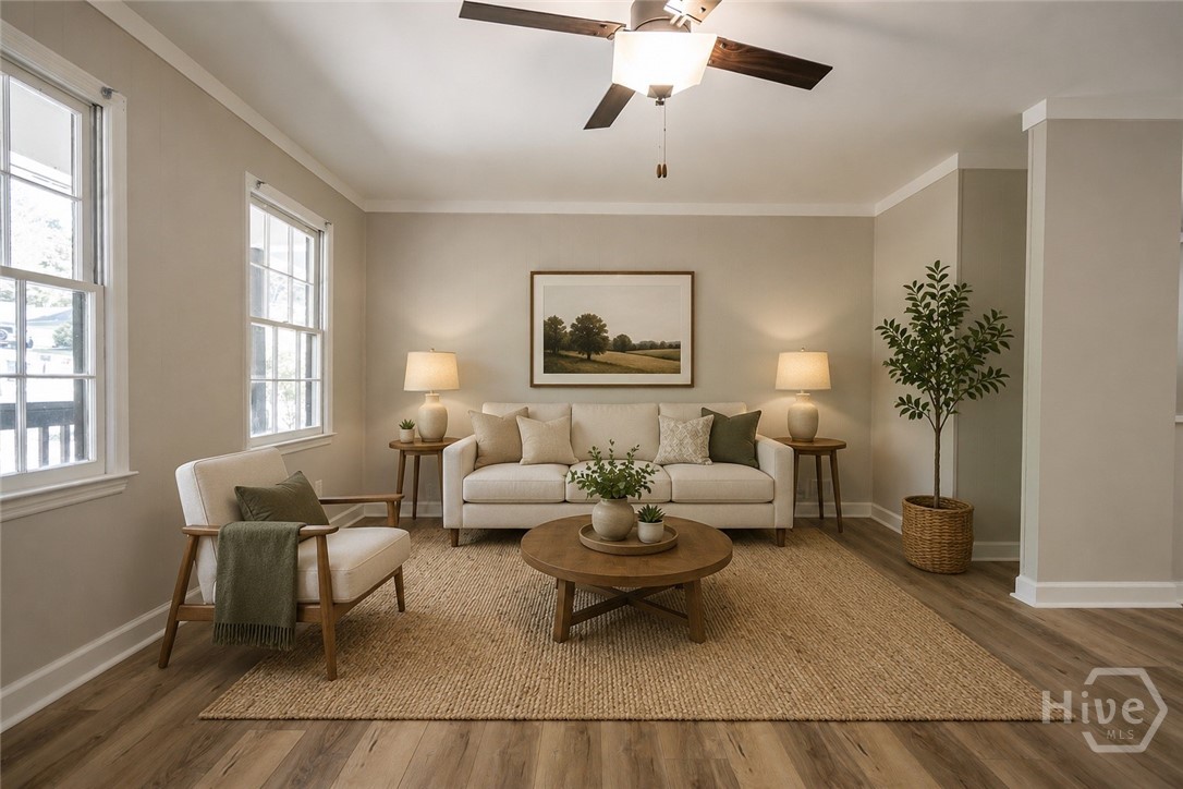 virtually staged living room