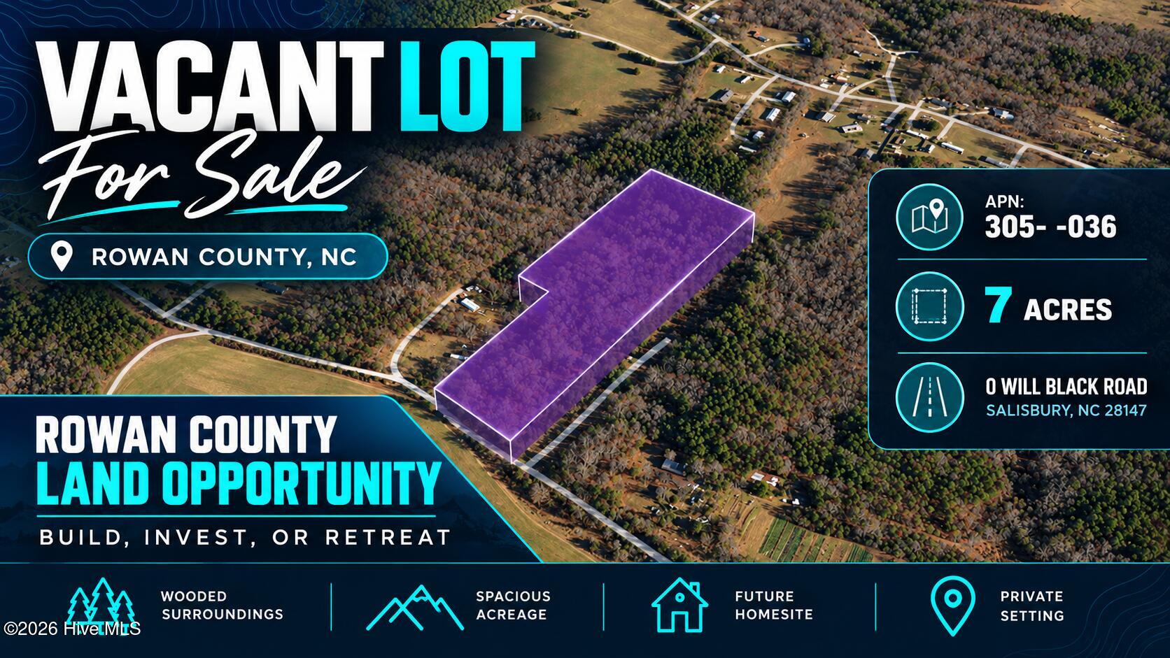 Photo 1 of Land for sale at 0 Will Black Rd, Salisbury, NC 28147 | MLS# 100603597 | Listing updated on 2026-10-02