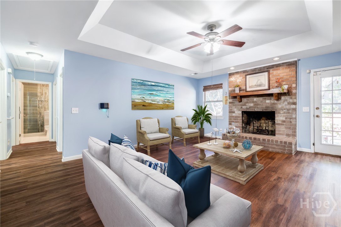 virtually staged living area