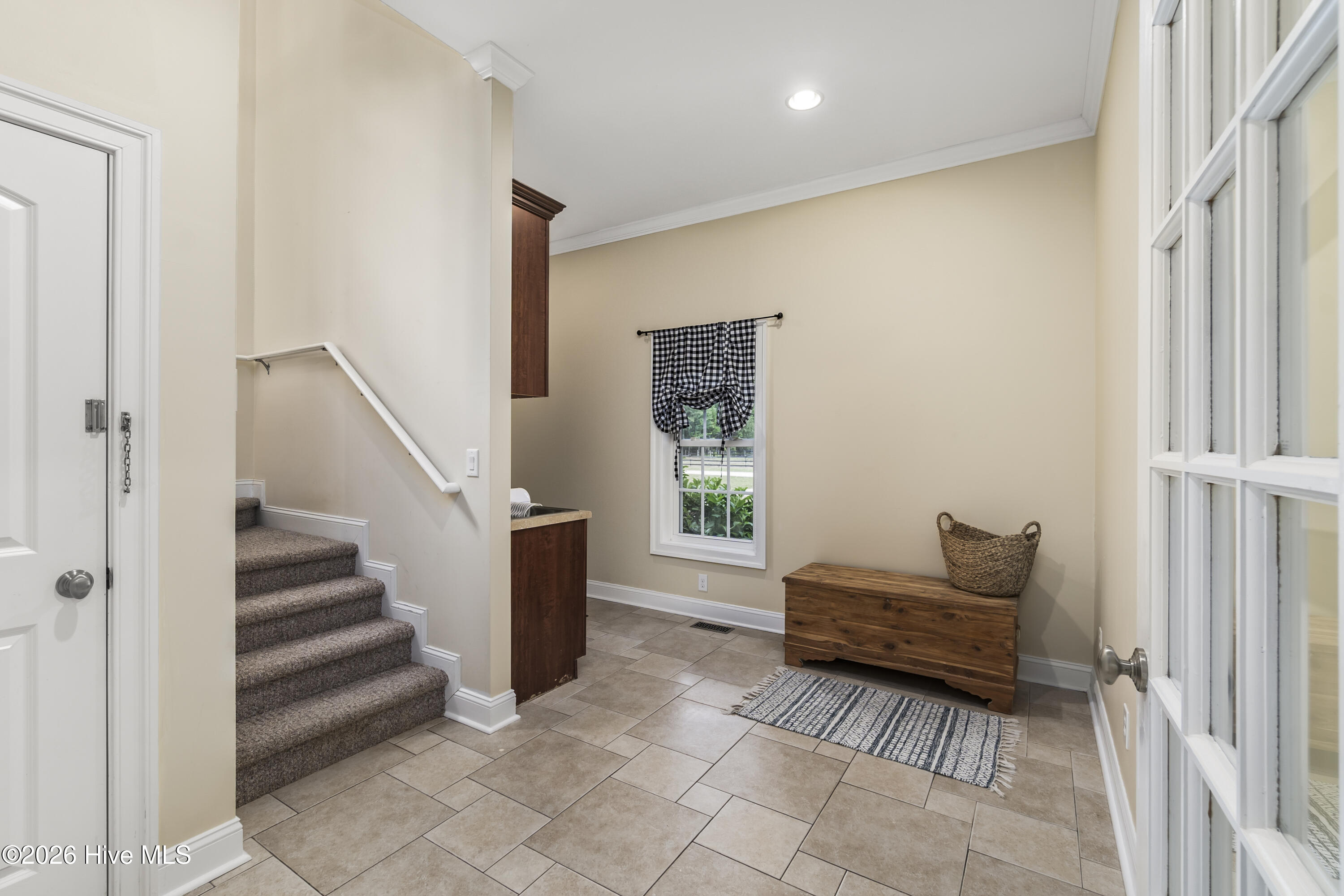 Mud room space from garage/ bottom of frog