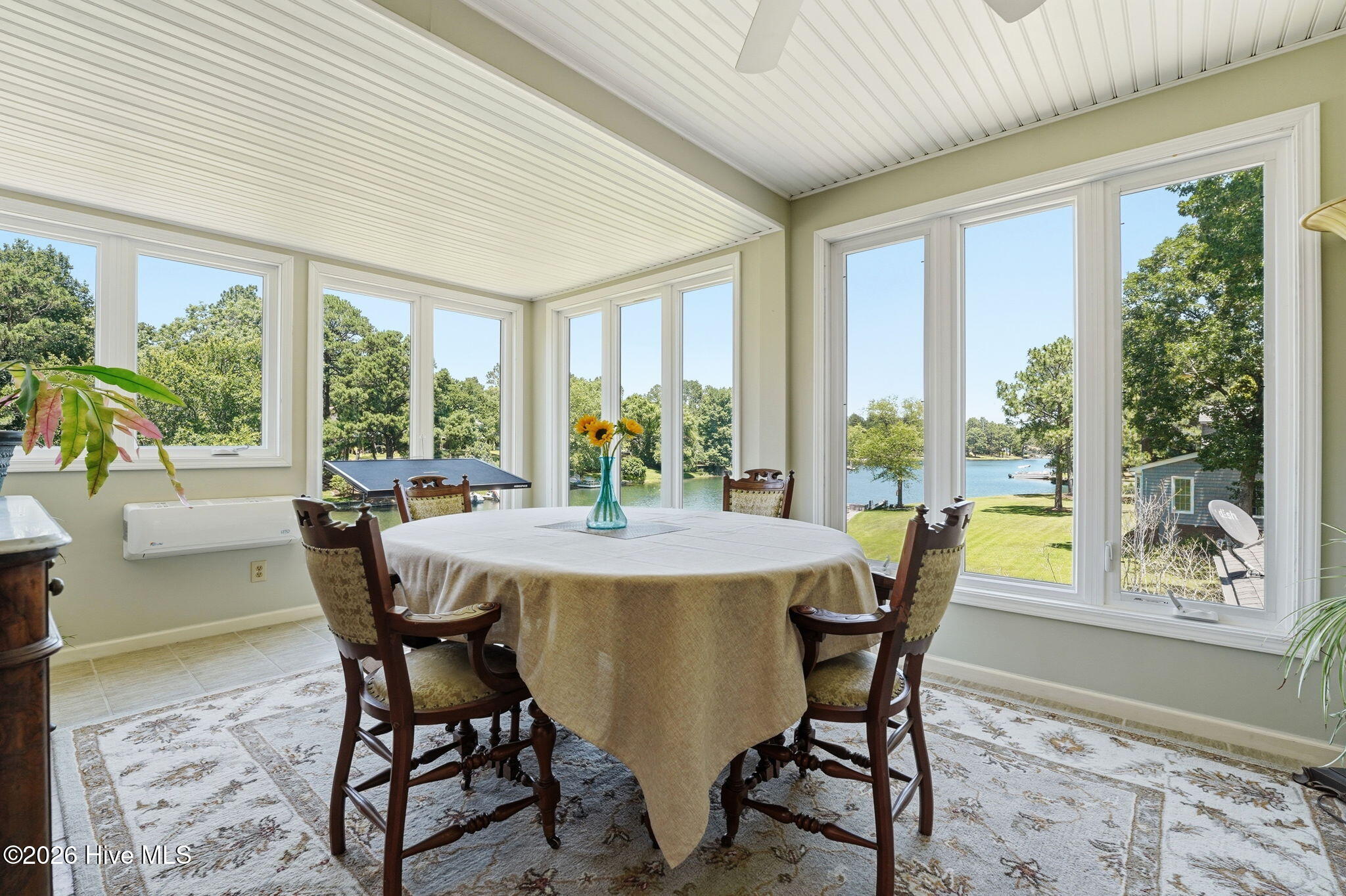 Dining room with beautiful lake views.