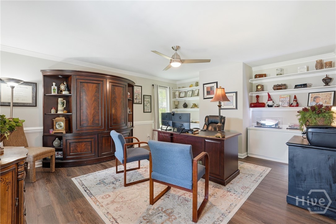 Living room currently used as office