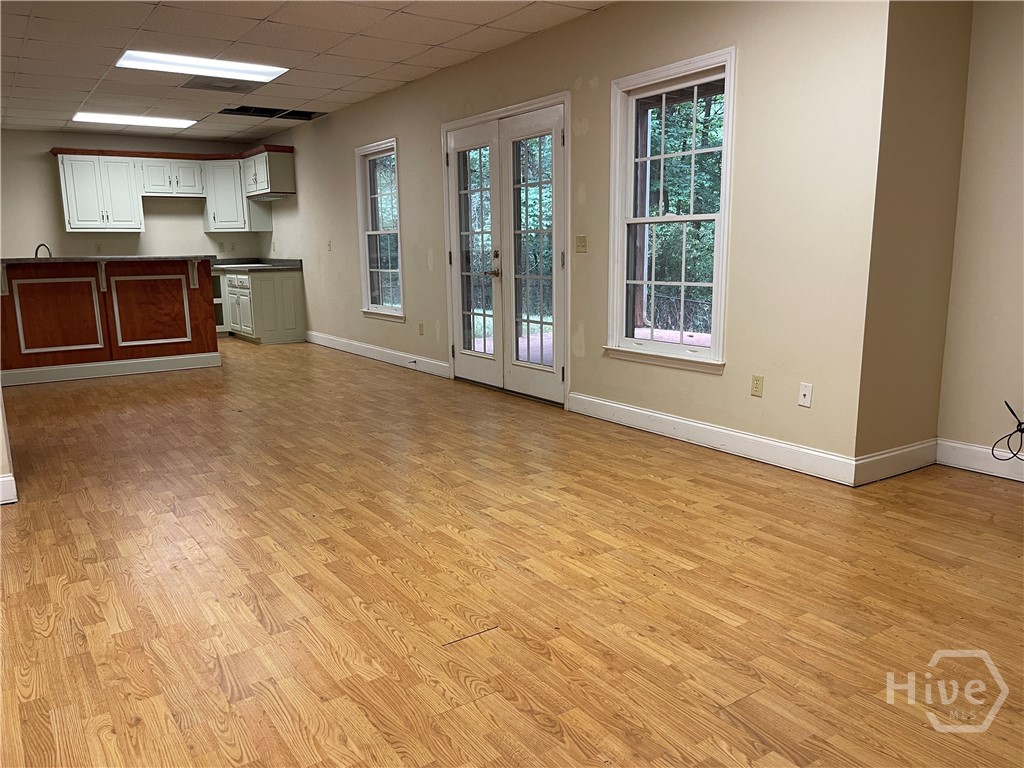 downstairs family room and kitchen