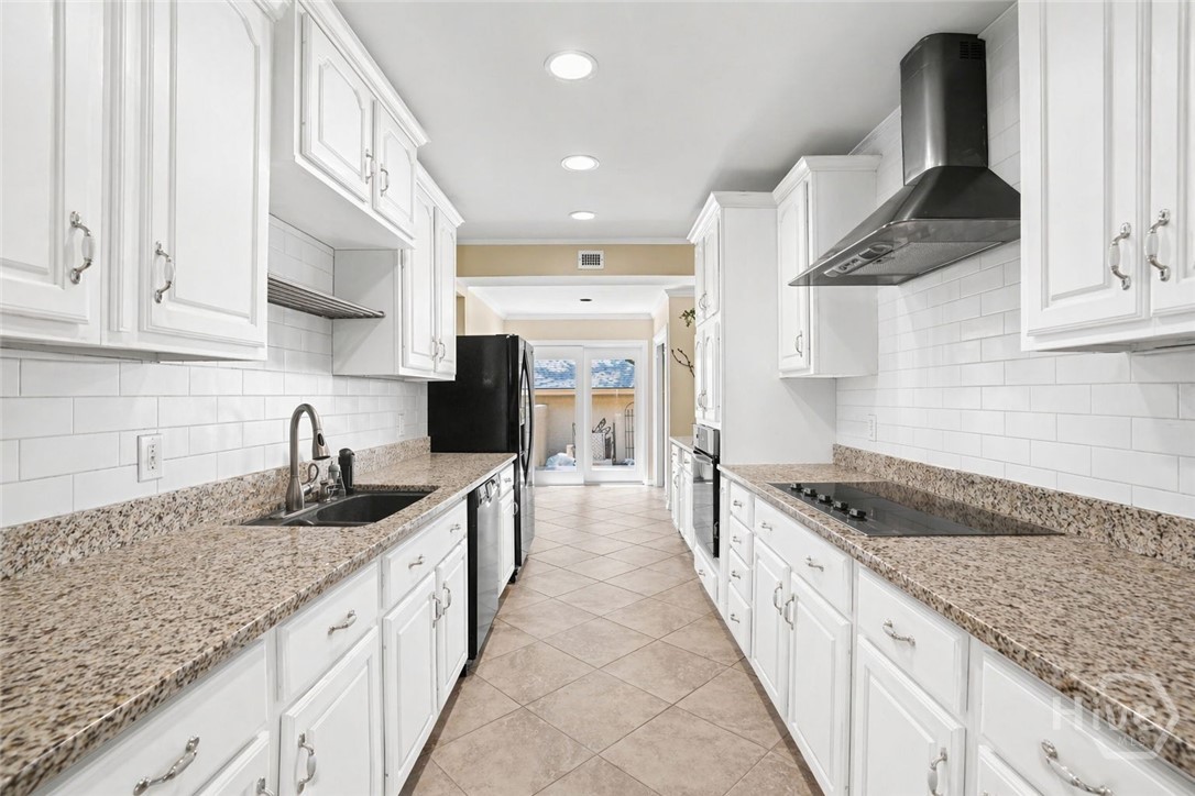 Photo edit to show kitchen with white cabinets