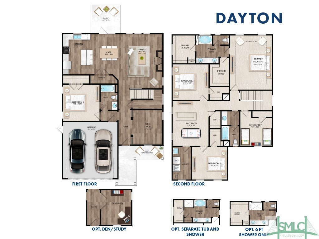 Rendering only. Plan orientation, colors, details