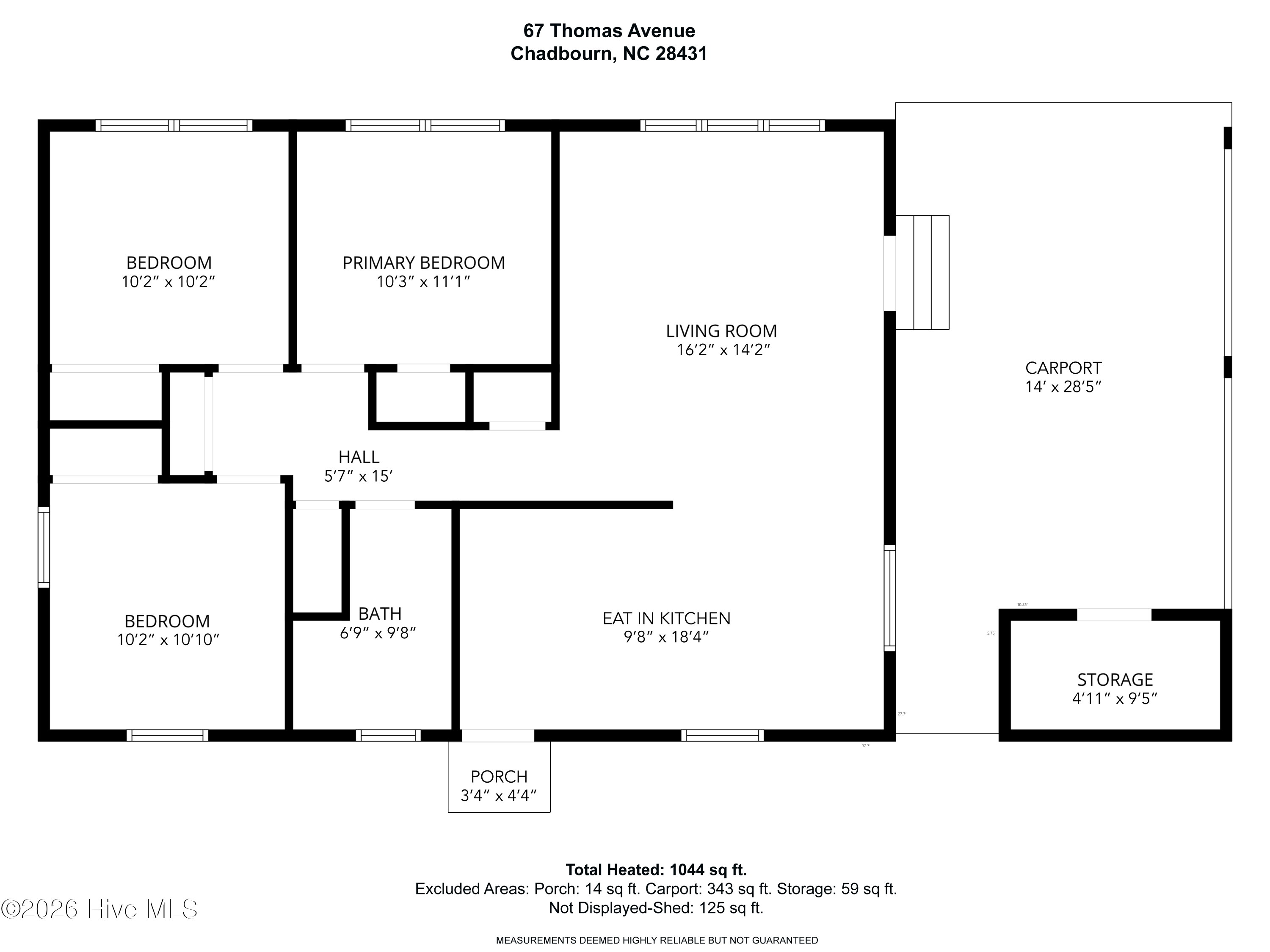 Exterior photo of 67 Thomas Avenue, Chadbourn, NC 28431. MLS: 100605929