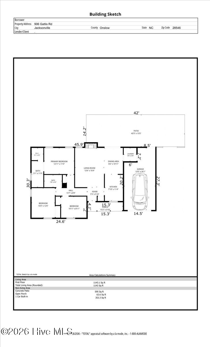 Exterior photo of 906 Gattis Road, Jacksonville, NC 28546. MLS: 100609418