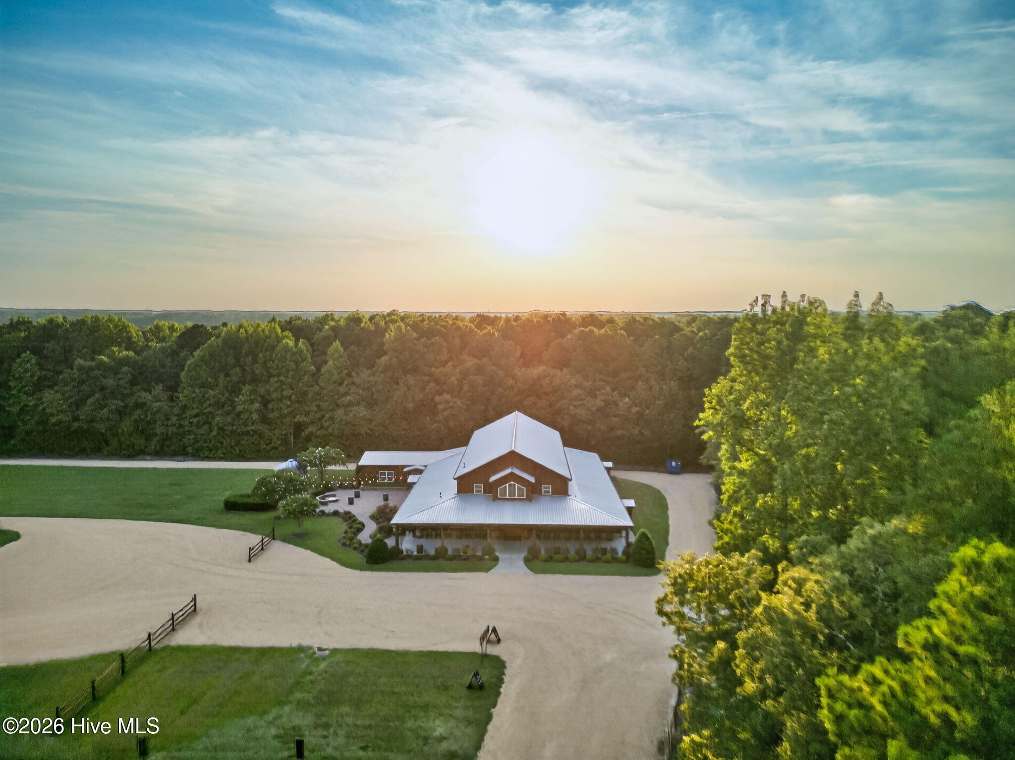 Aerial View of the Wedding Venue / Event Center