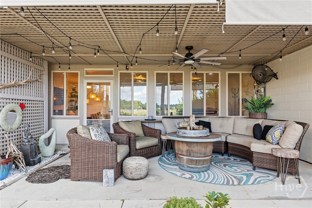 Covered patio off of living area