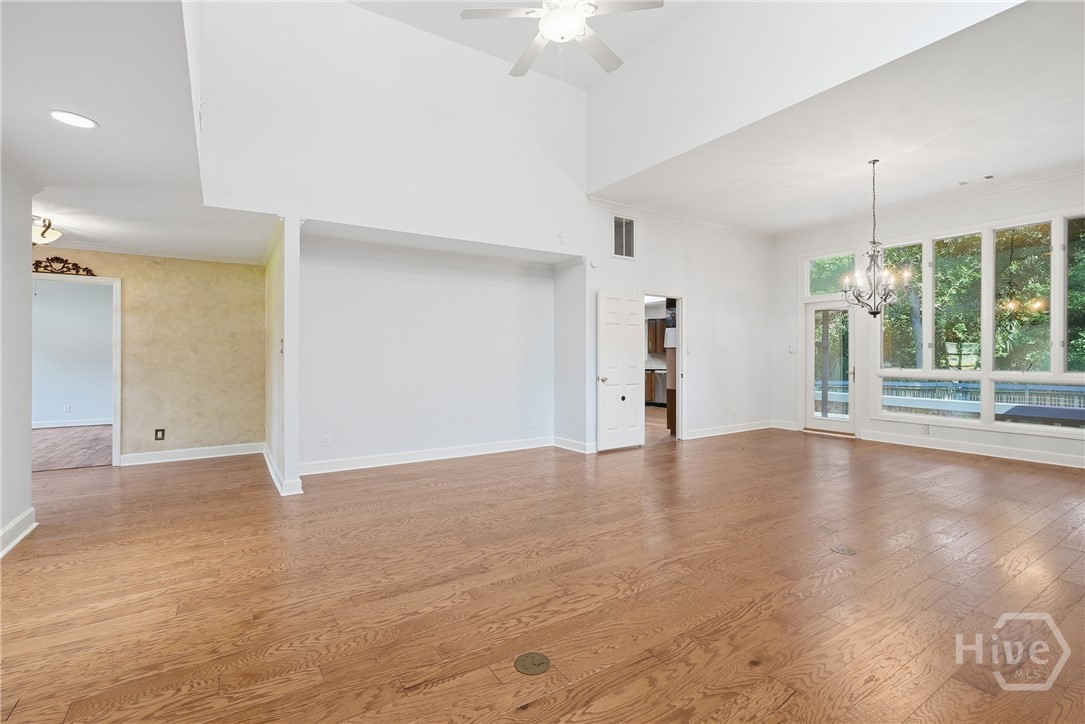 Foyer entrance on the right - formal living and dining room. Direct access to the backyard from the dining room.