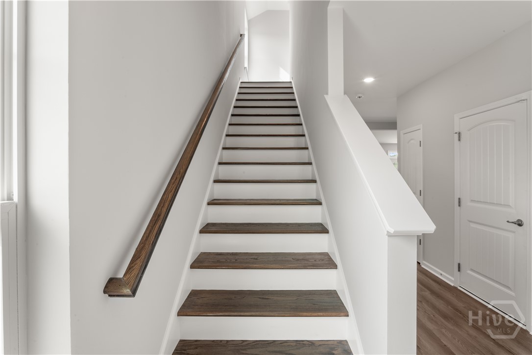 Wood stairs at entry!