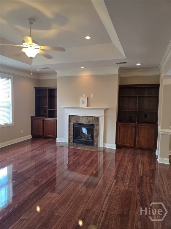 Marble Fireplace with top to bottom custom cabinets
