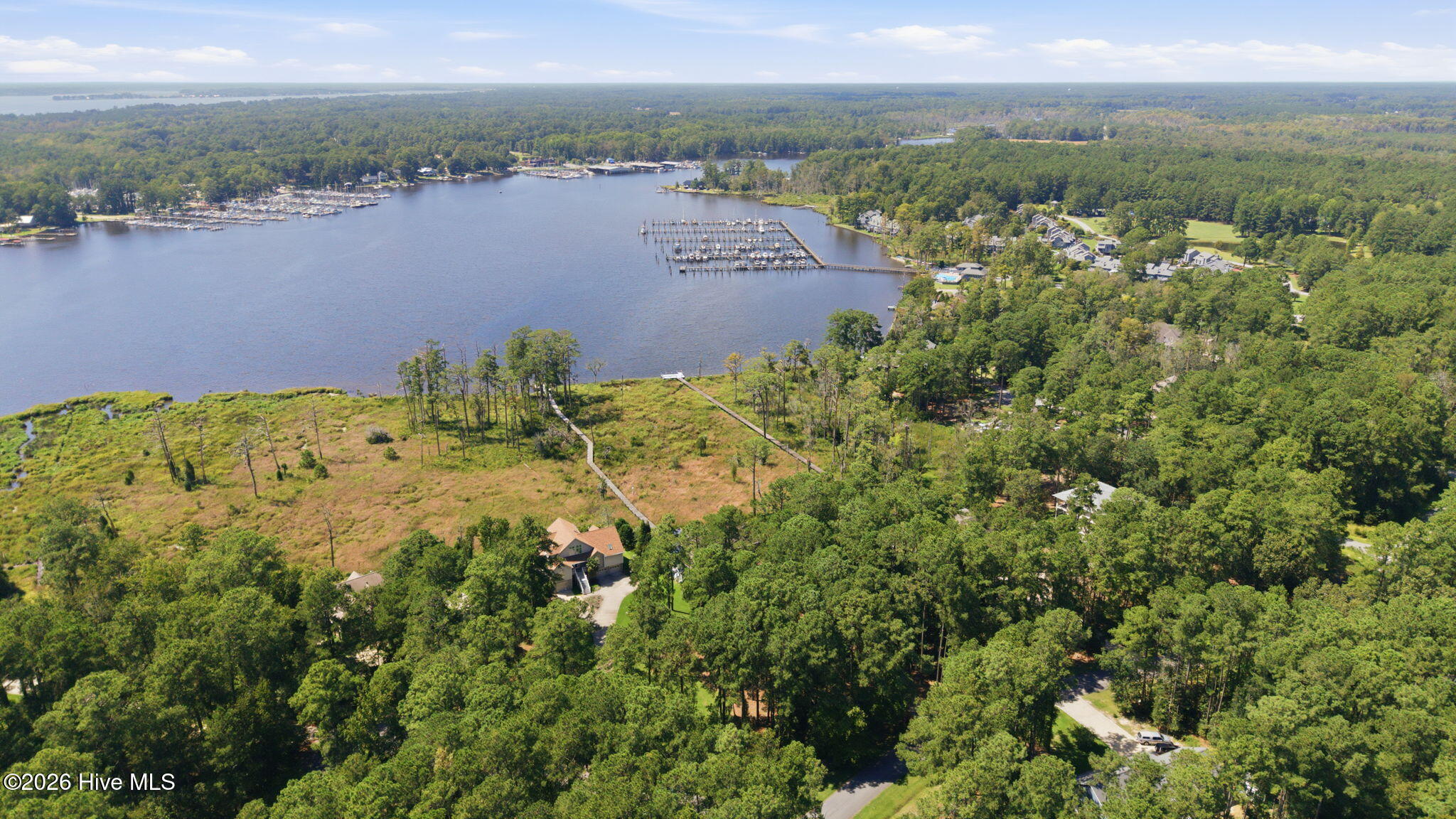 AERIAL ANGLE OF LOT LOOKING AT BROAD CREEK
