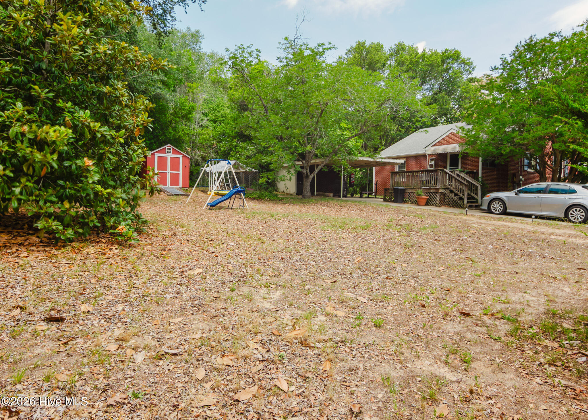 Side yard with Storage building