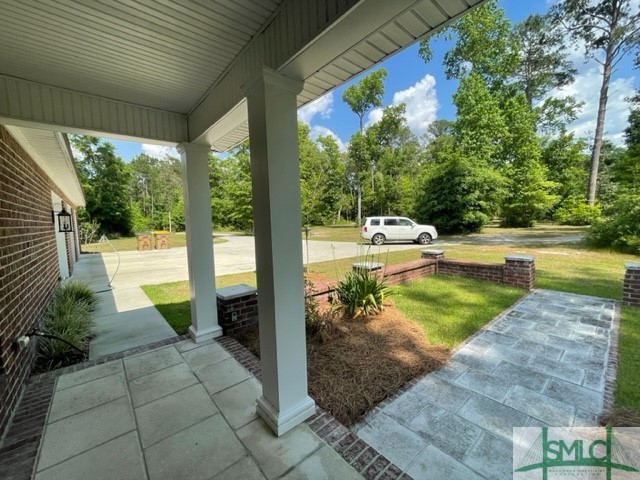 front porch overlooking private acreage