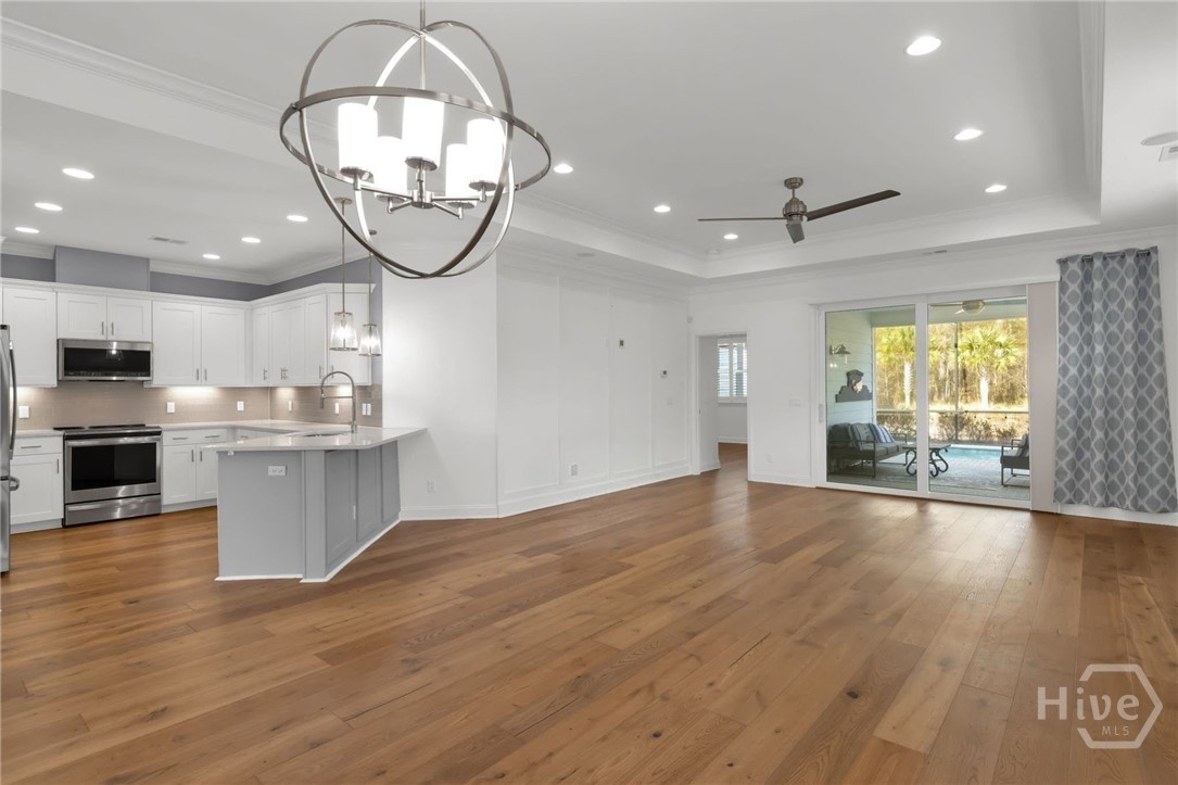 Open concept spacious living and dining area