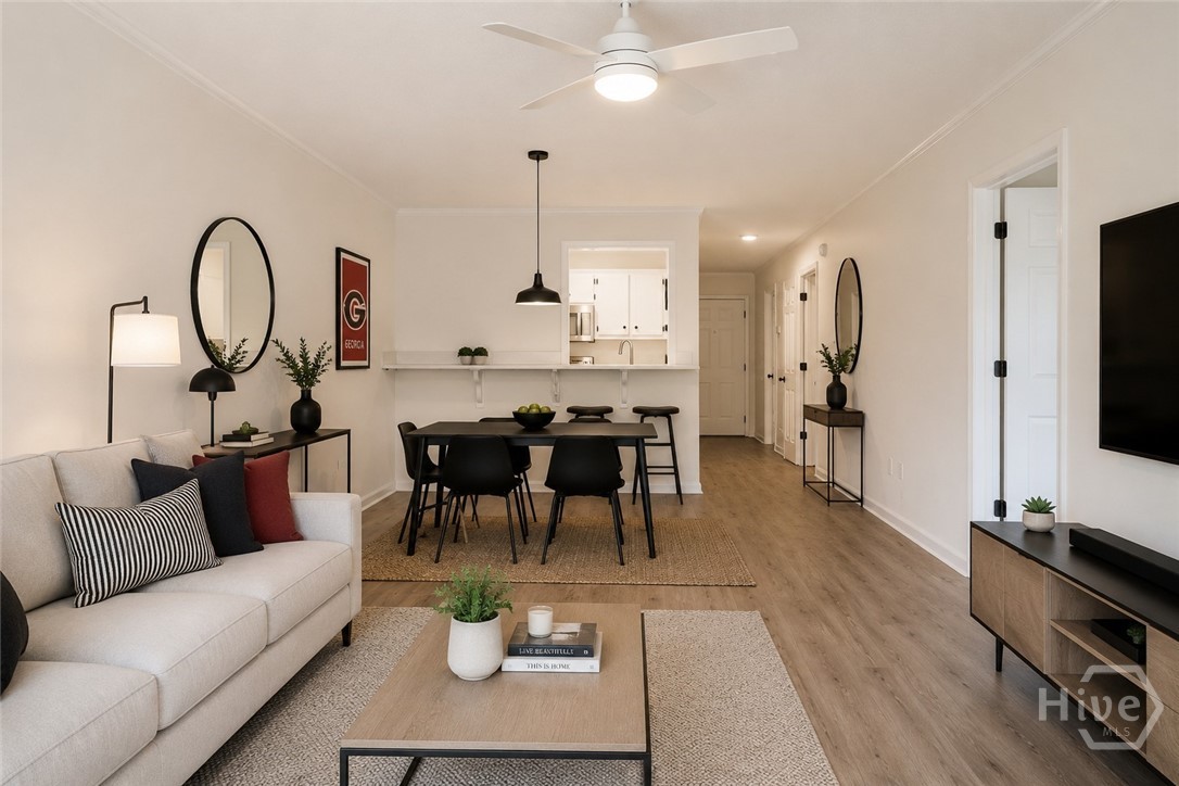 Virtually staged interior