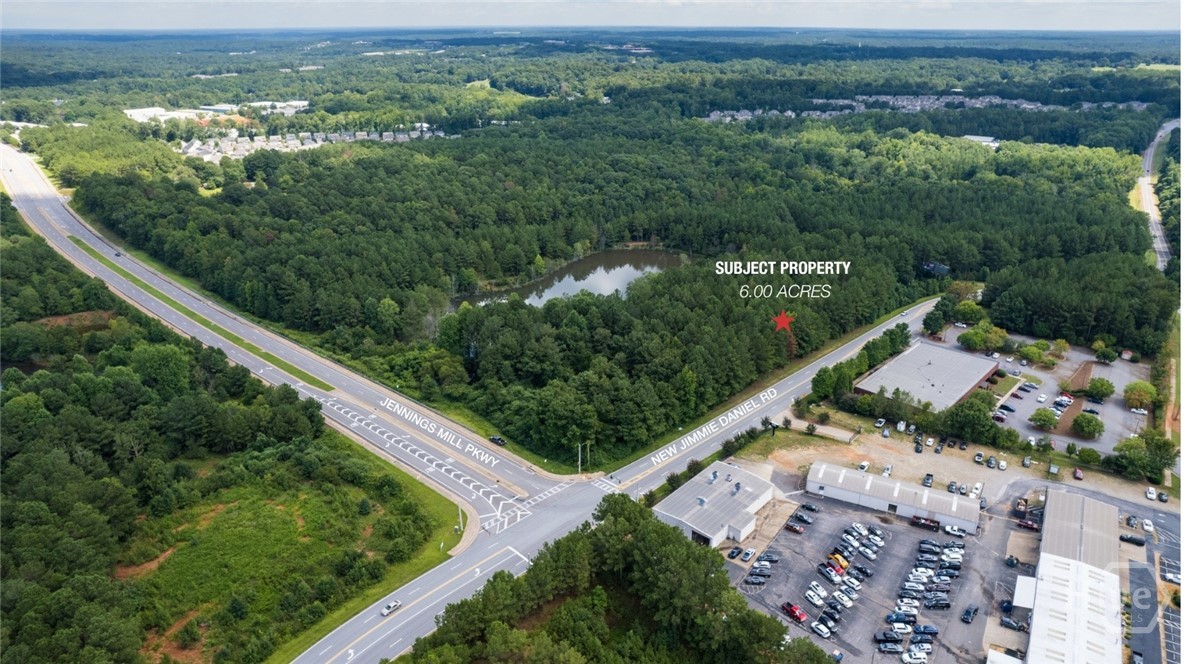 Aerial view of the subject property at the interse