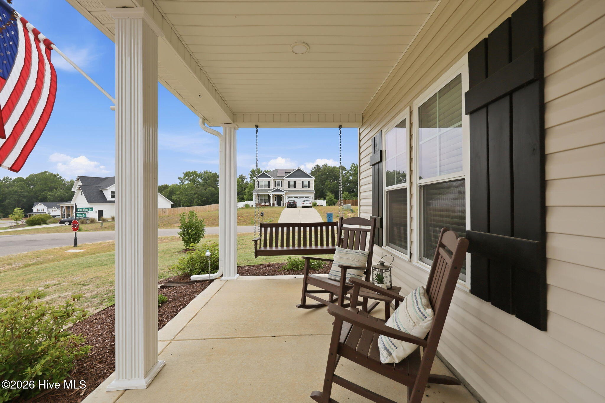 Large Wrap around porch with swing