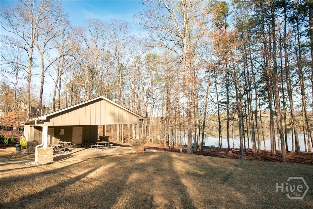 Pavilion at community lake access